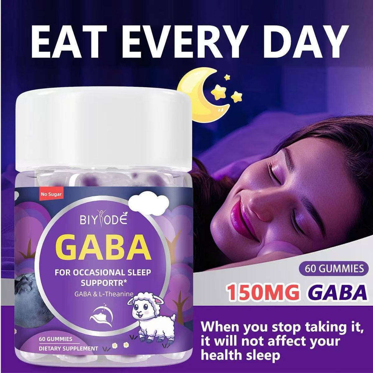 Biyode Sleep 60 Gummies Supplements for Adults Calm with GABA