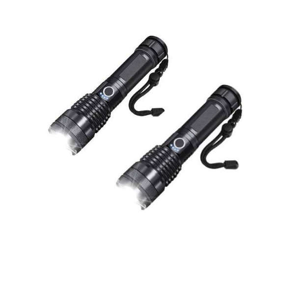 2-pack LED Flashlight Rechargeable Tactical Waterproof Torch- 5Light Mode
