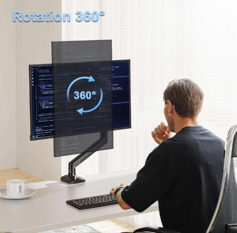 Single Monitor Desk Mount Gas Spring Monitor Arm Adjustable for Max 32-inch