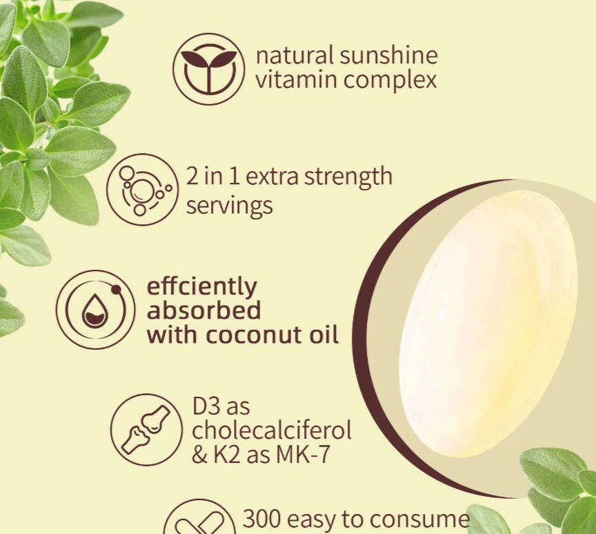 BIYODE Vitamin D3 & K2 Softgels 1000IU