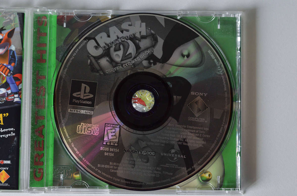 Crash Bandcoot 2 Cortex Strikes Back PS1 Greatest Hits NTSC