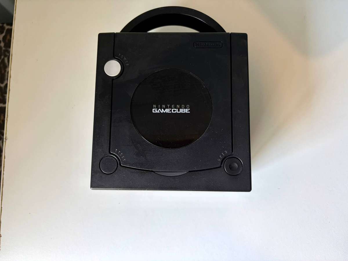 Nintendo Gamecube Black Console with Cables, one controller and one third party Memory Card