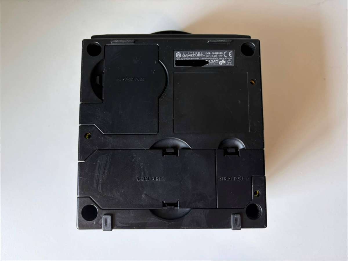 Nintendo Gamecube Black Console with Cables, one controller and one third party Memory Card