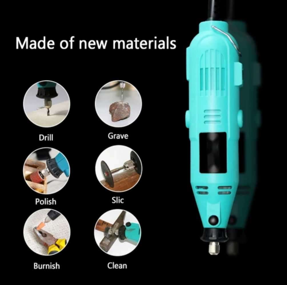 130W Rotary Tool With 211 Piece Accessories & Flexible Shaft Tool Kit