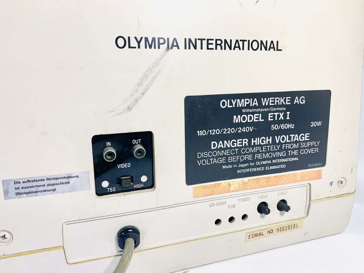 Vintage Olympia ETX 1 Amber Monochrome CRT Computer Monitor (needs attention)