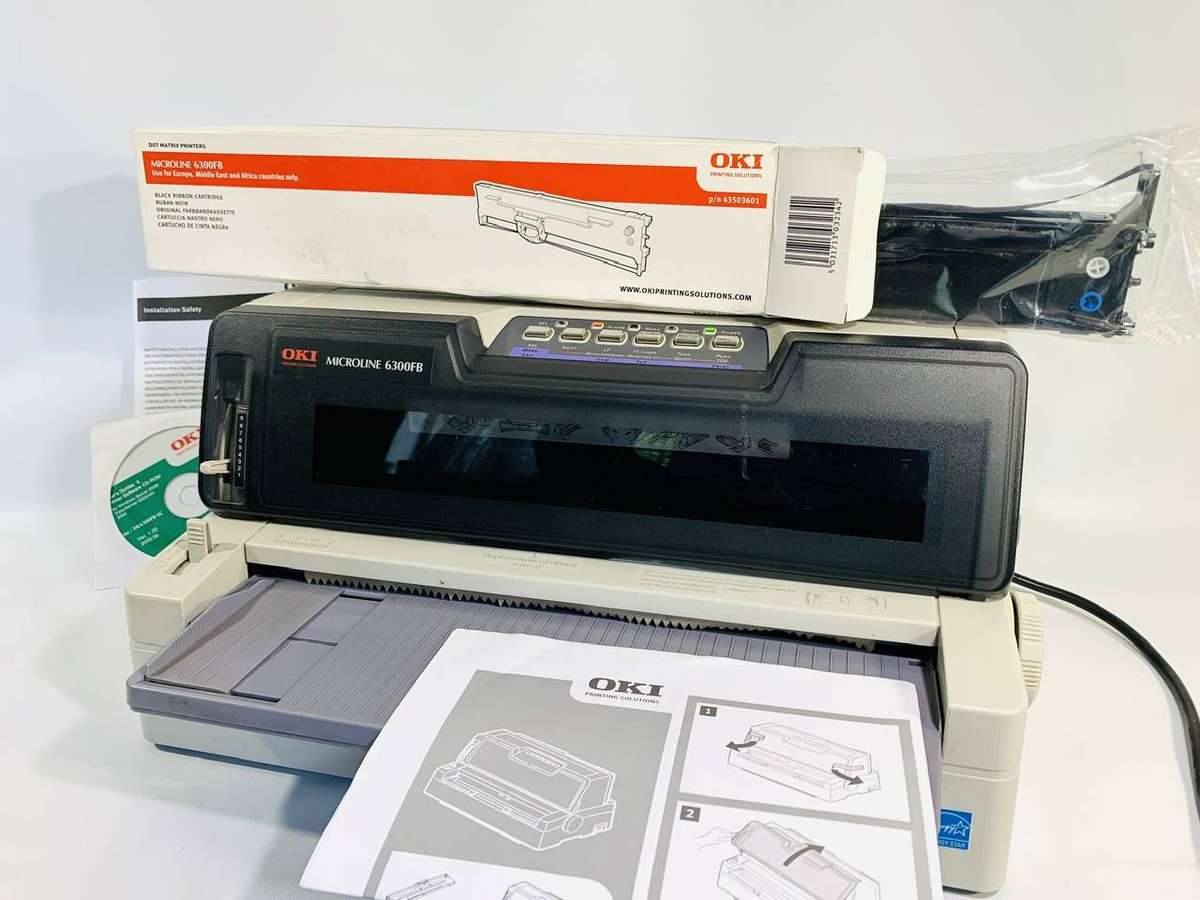 OKI MICROLINE 6300FB Dot Matrix Printer  With Accessories - Needs Service