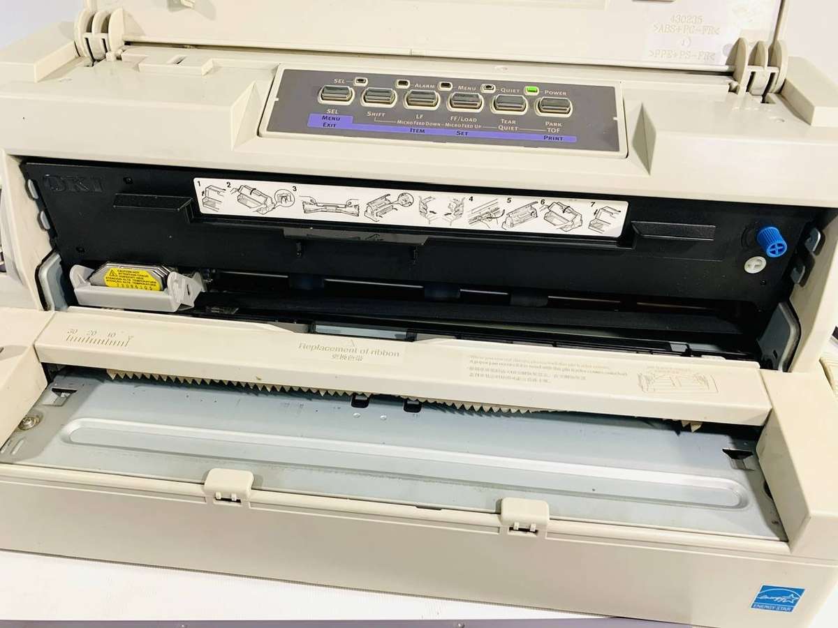 OKI MICROLINE 6300FB Dot Matrix Printer  With Accessories - Needs Service