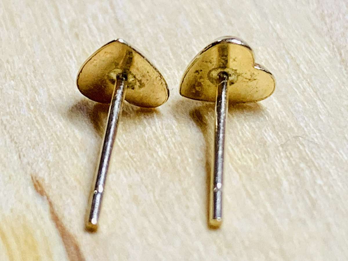 2 x Solid Gold Earrings Studs with Butterflies - 9 carat / 375 (0.26g)
