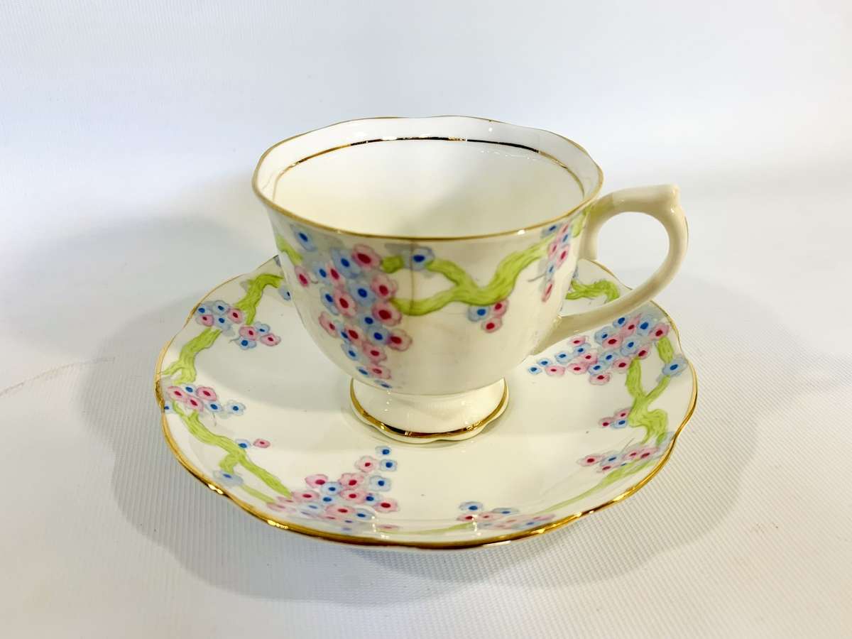 Royal Albert Penryn Cup and Saucer Duo  Vintage English Bone China