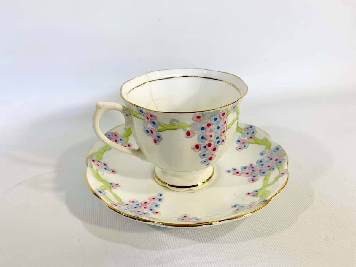 Royal Albert Penryn Cup and Saucer Duo  Vintage English Bone China
