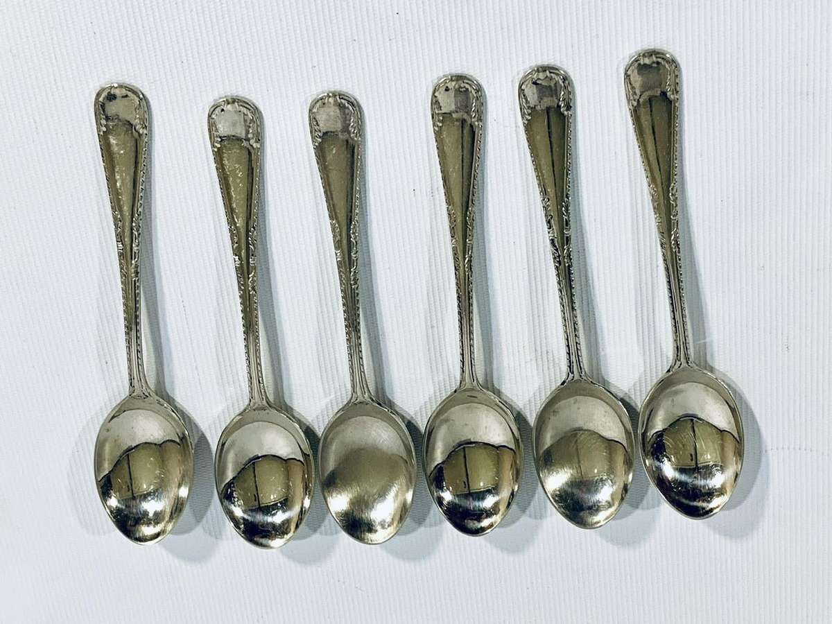 Set of 6 Vintage Sepelia Silver-Plated Teaspoons  Sheffield, England  11cm