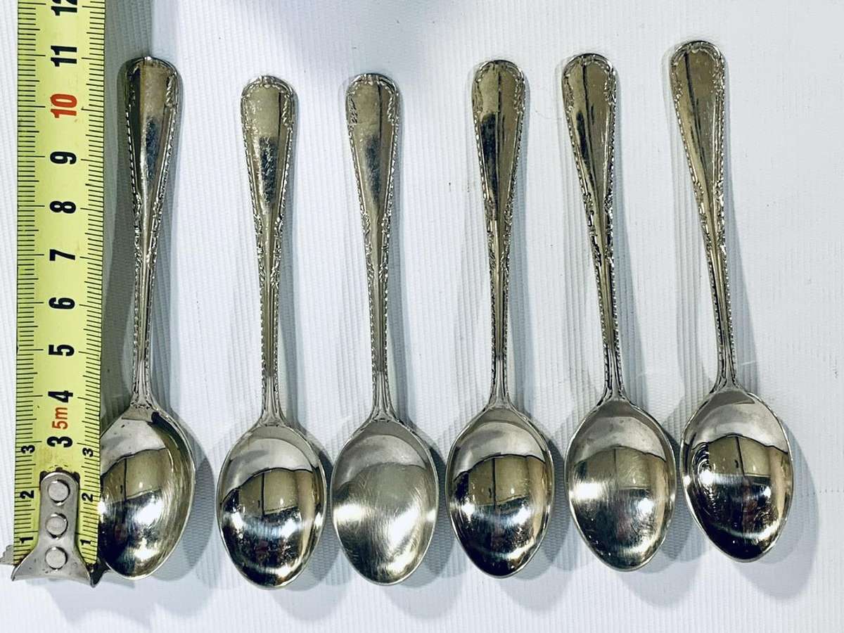 Set of 6 Vintage Sepelia Silver-Plated Teaspoons  Sheffield, England  11cm