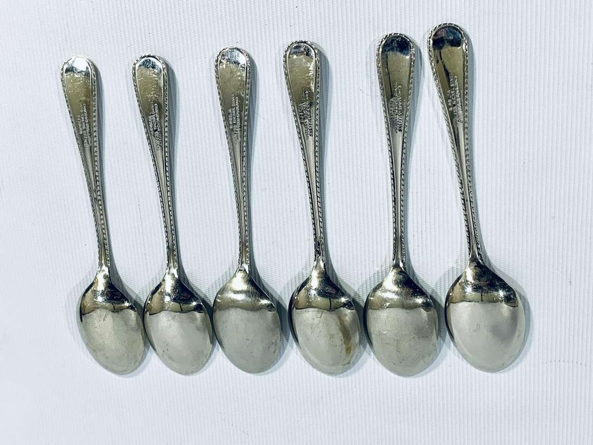 Set of 6 Vintage Sepelia Silver-Plated Teaspoons  Sheffield, England  11cm