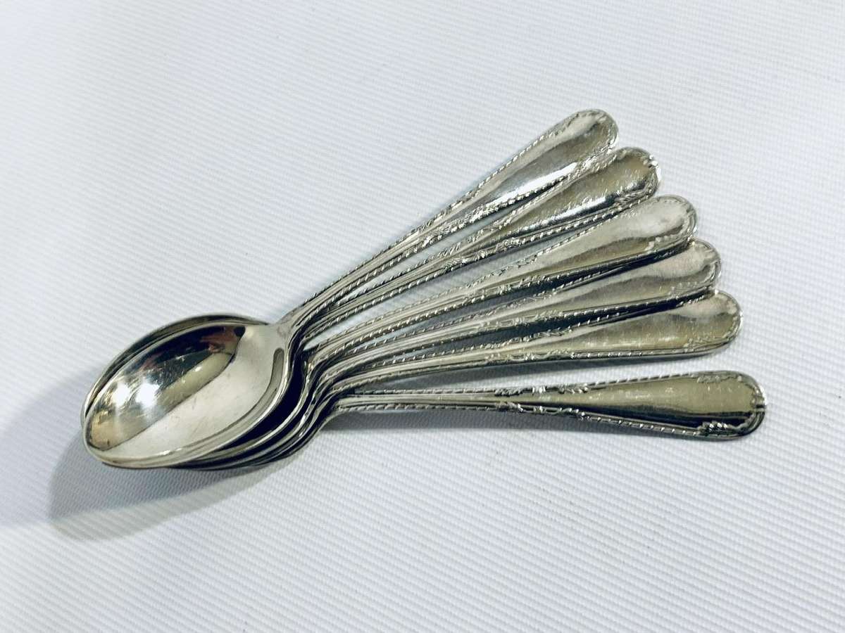Set of 6 Vintage Sepelia Silver-Plated Teaspoons  Sheffield, England  11cm