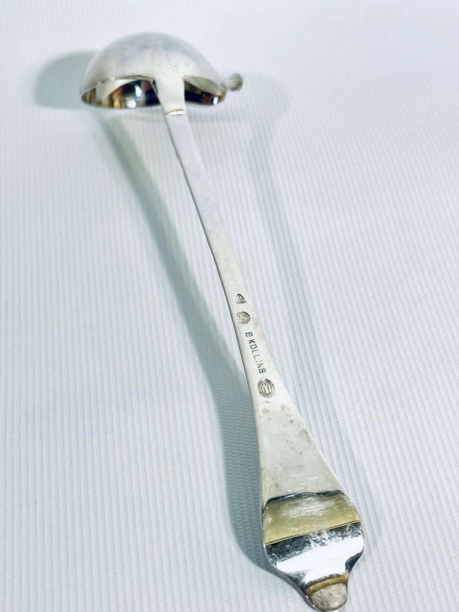 Antique Danish Hallmarked Silver Sauce Ladle - G. Kölling, Copenhagen 1916  13.5cm, 17.8g