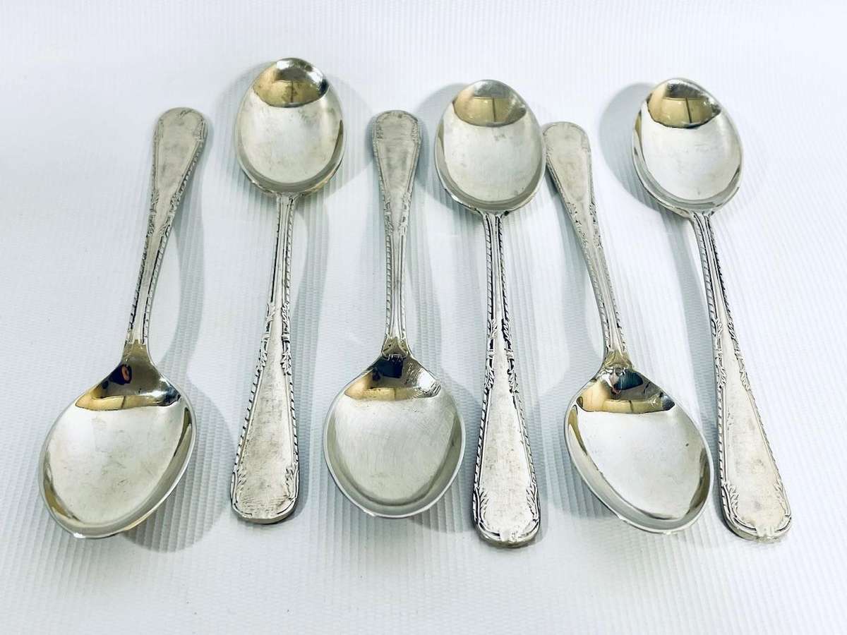 Set of 6 Vintage Sepelia Silver-Plated Teaspoons  Sheffield, England  11cm