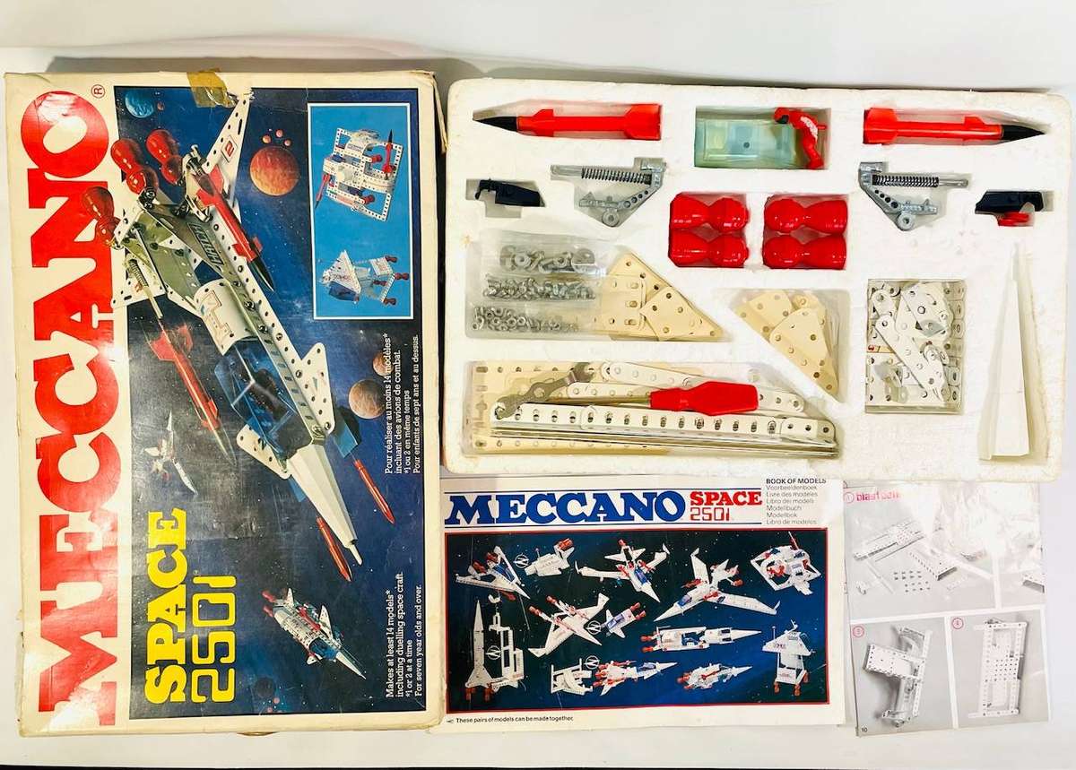Vintage Meccano Space 2501 Construction Set - Original Box & Manual - Incomplete