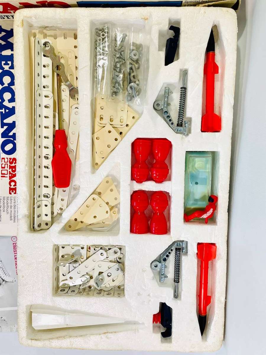 Vintage Meccano Space 2501 Construction Set - Original Box & Manual - Incomplete