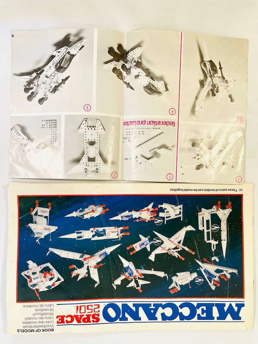 Vintage Meccano Space 2501 Construction Set - Original Box & Manual - Incomplete