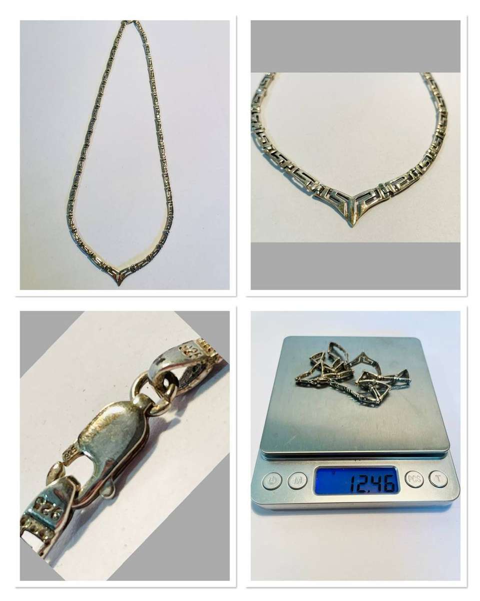 Attractive Sterling Silver Necklace  42 cm  12.4 g