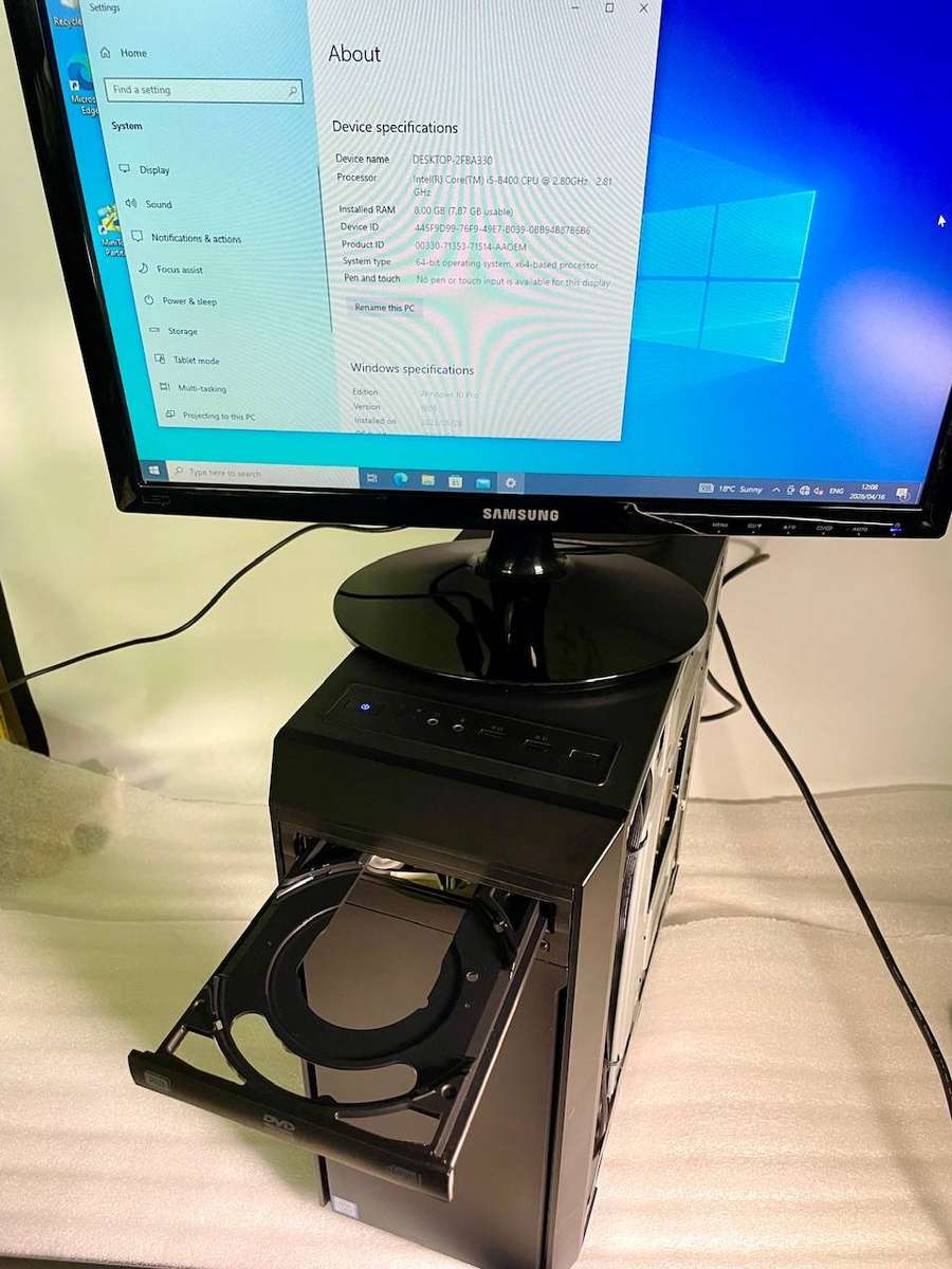 Desktop PC Tower  Intel i5-8400 | 8GB RAM | GPU | No HDD | Tested on Windows 10