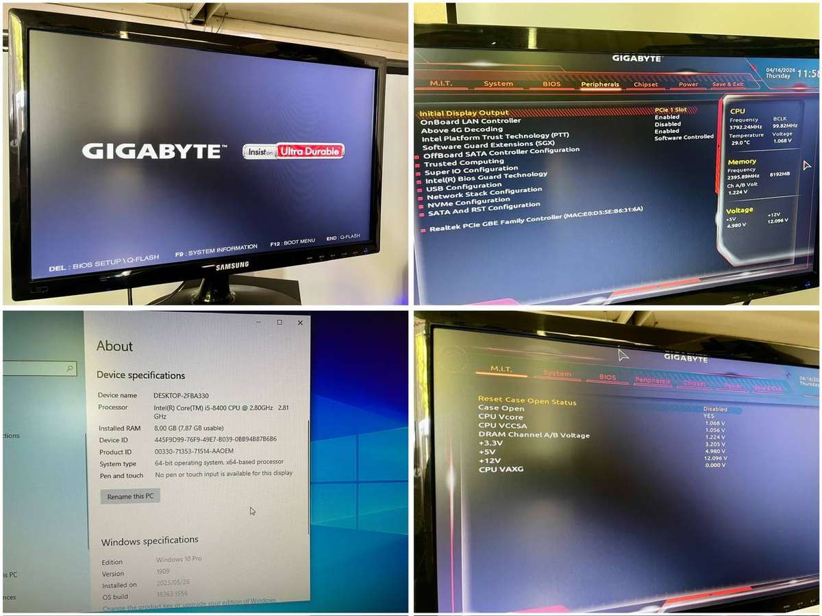 Desktop PC Tower  Intel i5-8400 | 8GB RAM | GPU | No HDD | Tested on Windows 10