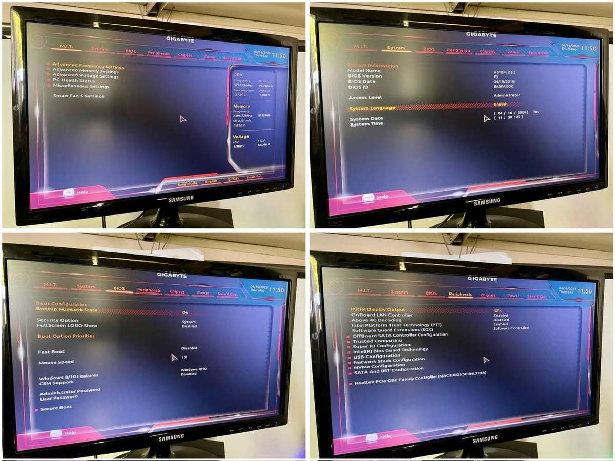 Desktop PC Tower  Intel i5-8400 | 8GB RAM | GPU | No HDD | Tested on Windows 10