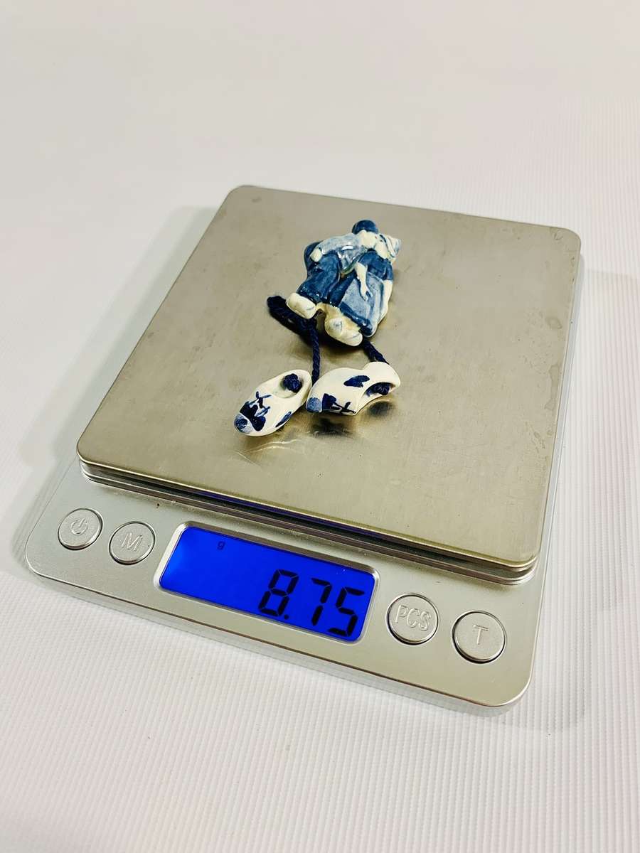 Dainty Delft Porcelain Brooch