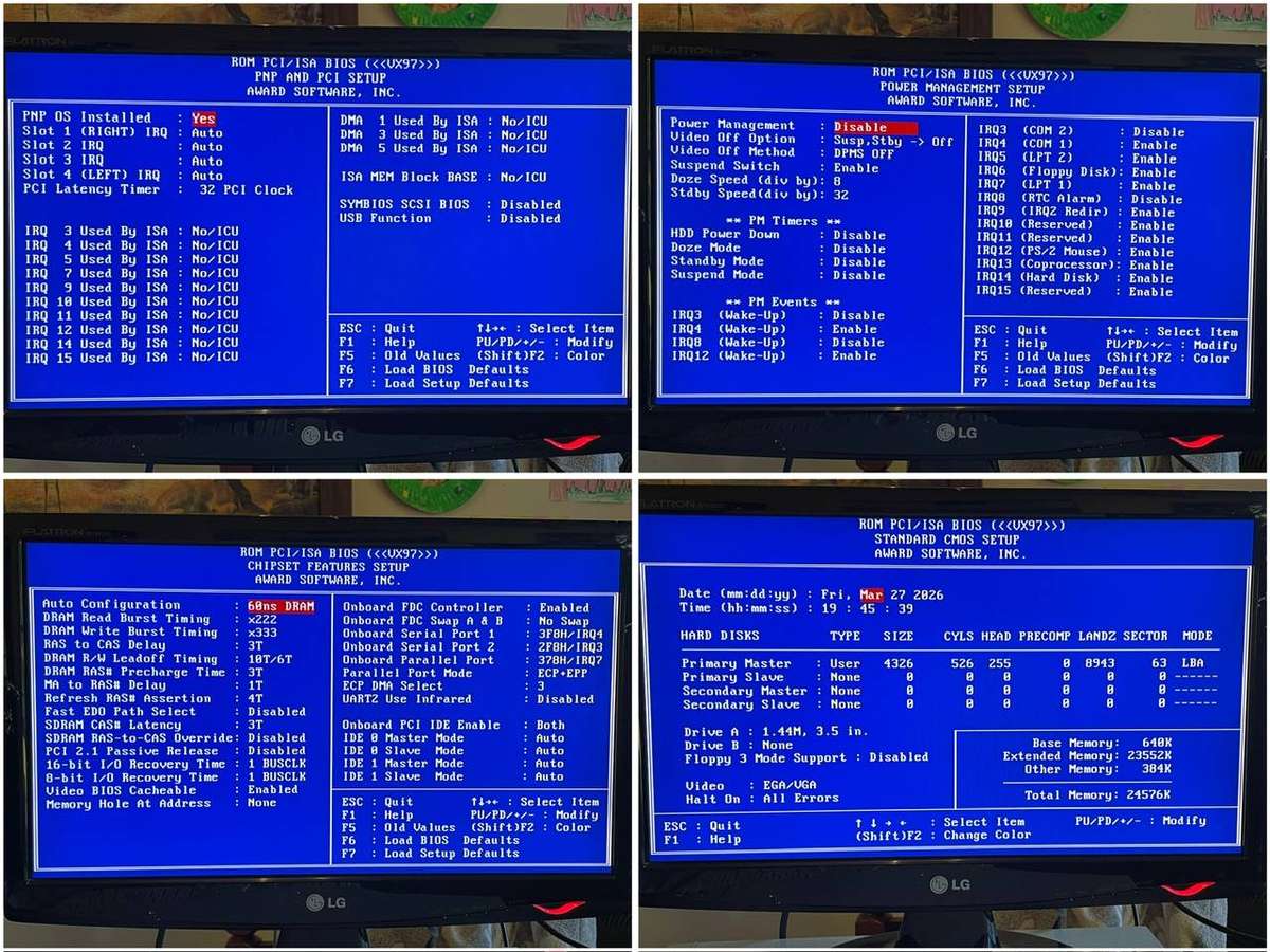 Vintage Retro Gaming PC  Pentium 133 / ASUS VX97 / Sound Blaster Live / Tseng Labs VGA