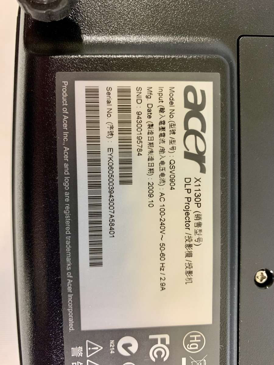 Acer X1130K DLP Projector (read description)