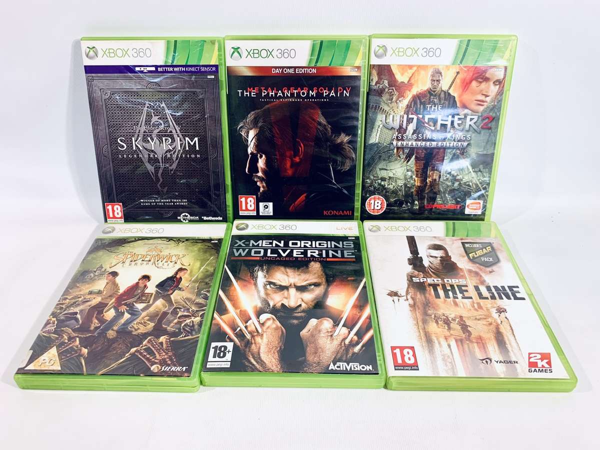 6 x Xbox 360 Games (Including Skyrim, The Witcher 2, Metal Gear Solid, etc)