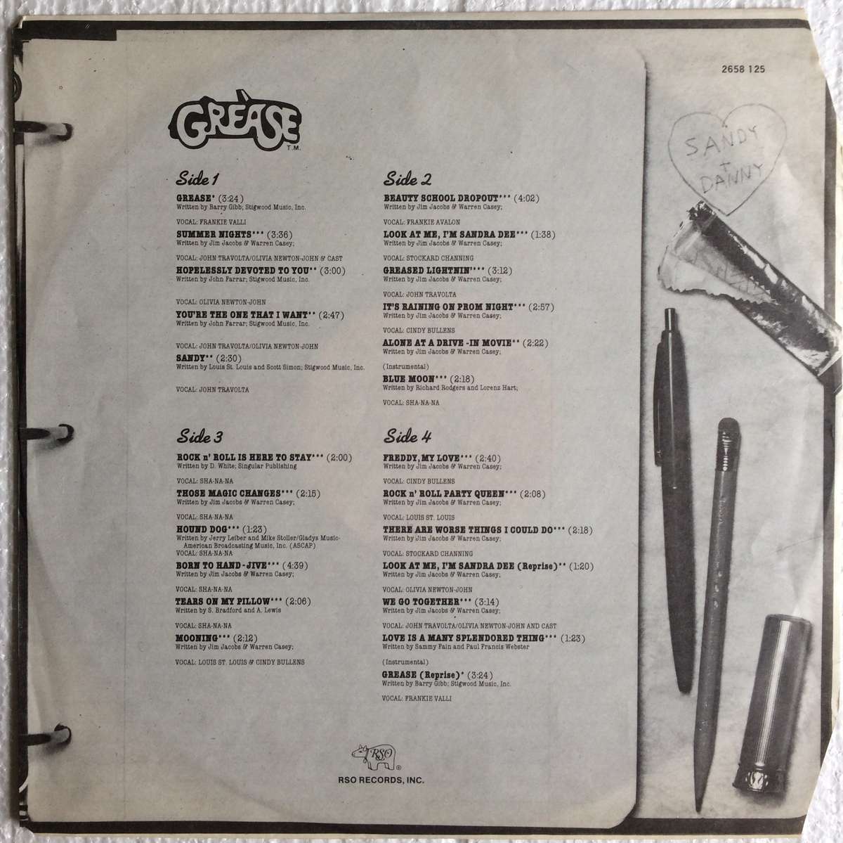 Various  Grease (2 x Vinyl LP) (Cover VG+, LP's VG to VG+)