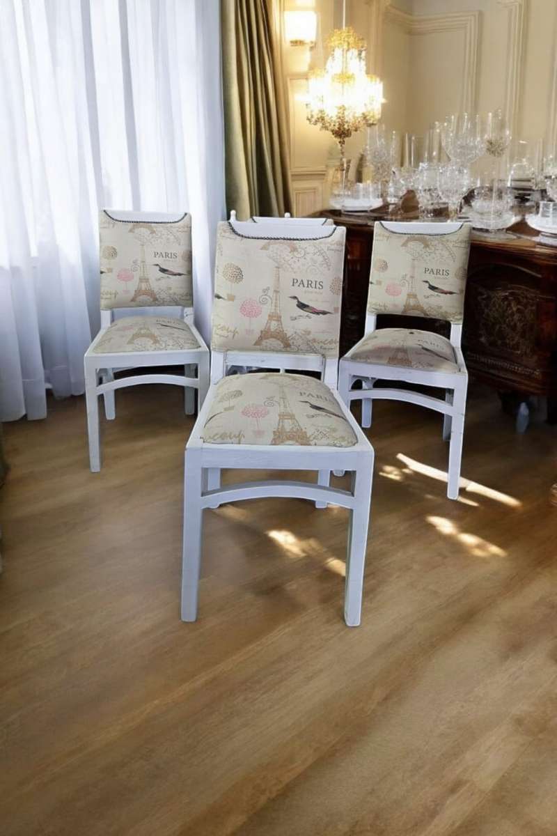 Set of 4 Shabby Chic Dining Room Chairs