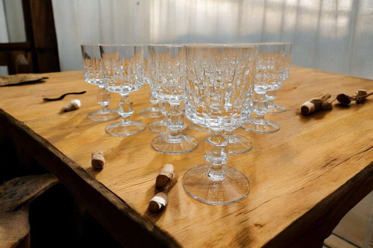 67 PC Retro Mid-Century Crystal Glass Set