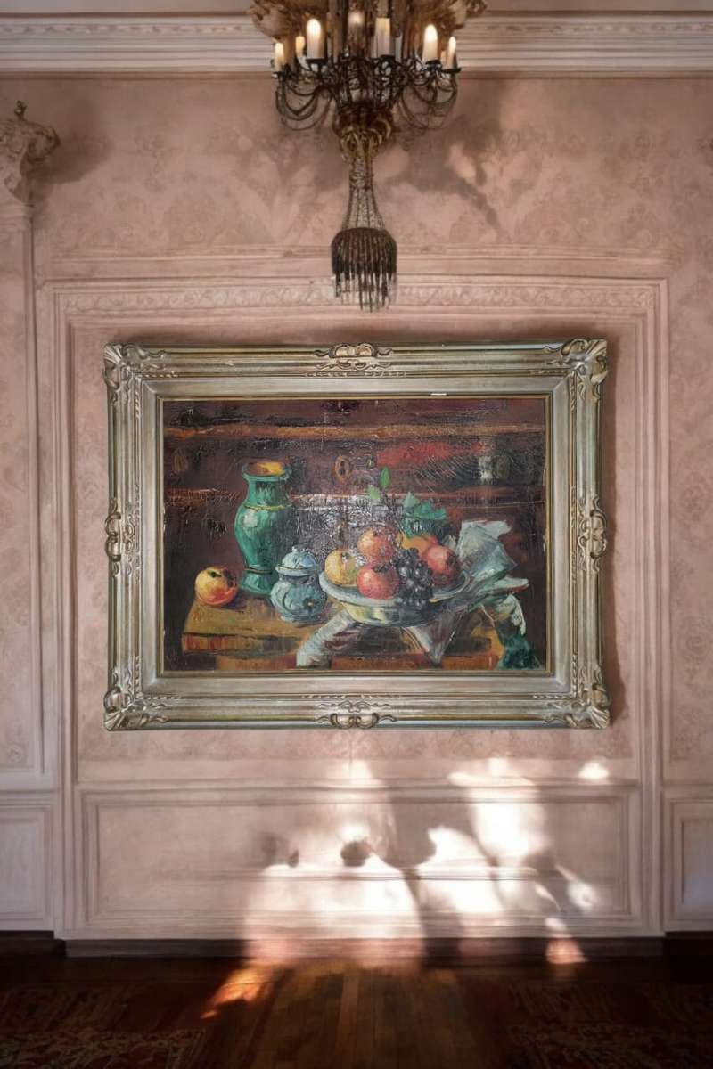 Antique "Still life with fruits" oil painting