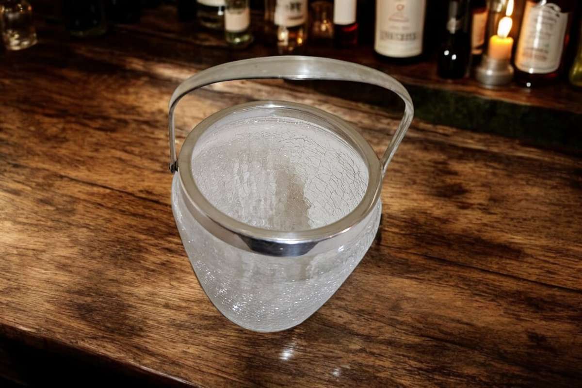Vintage Glass Ice Bucket