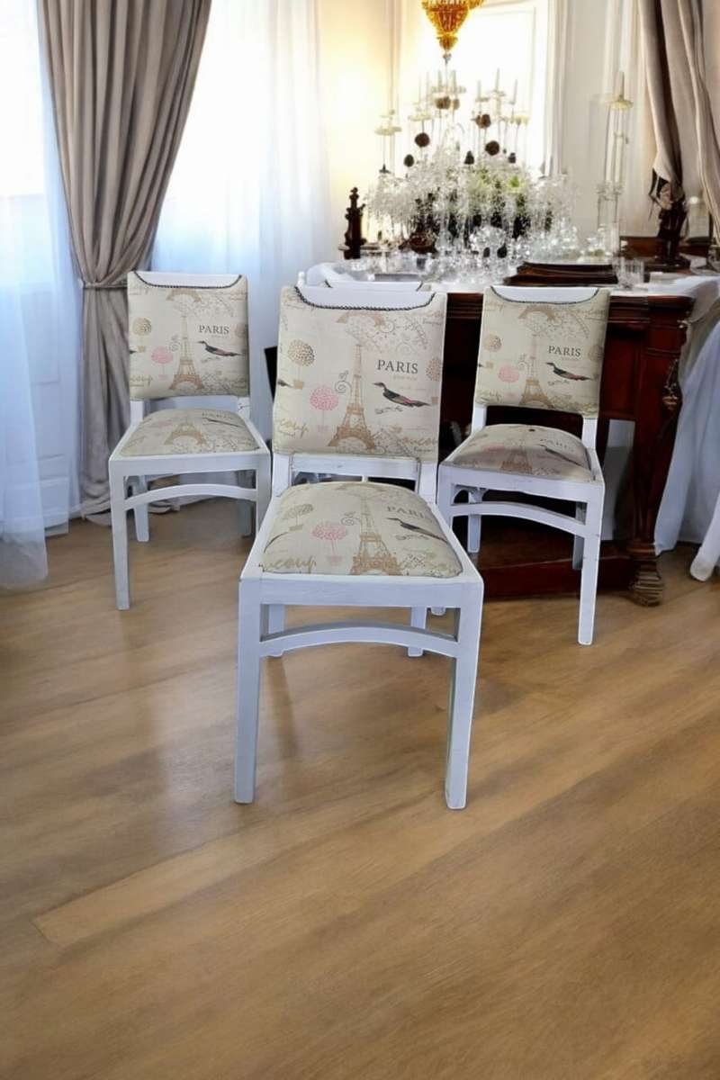 Set of 4 Shabby Chic Dining Room Chairs
