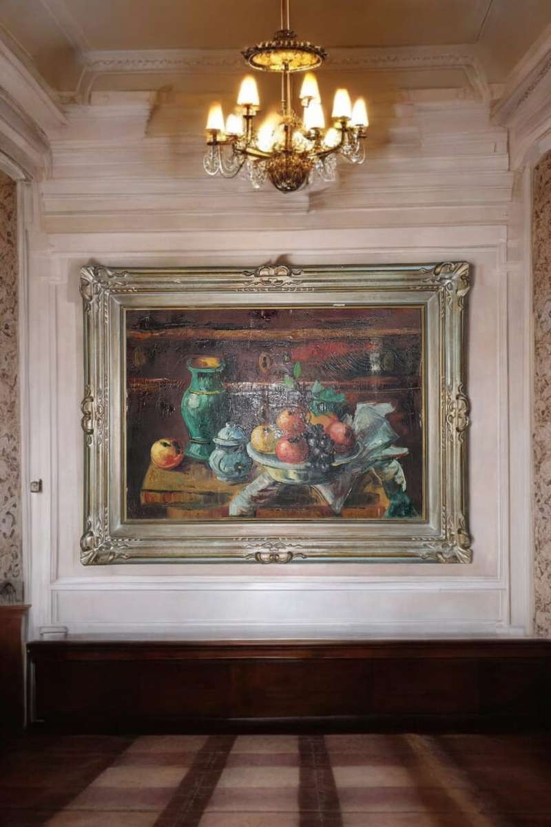 Antique "Still life with fruits" oil painting