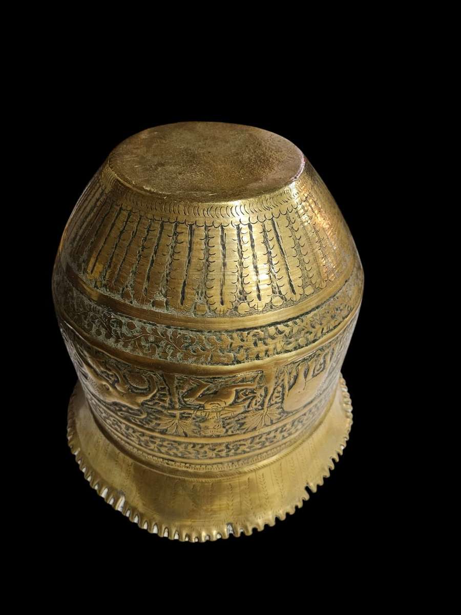 Antique Qajar Mameluke brass planter