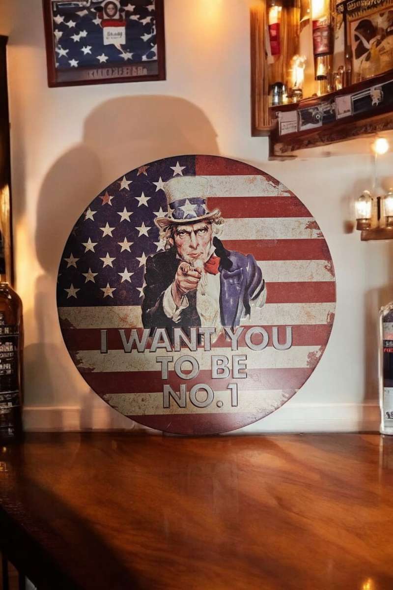 Uncle Sam tin plaque