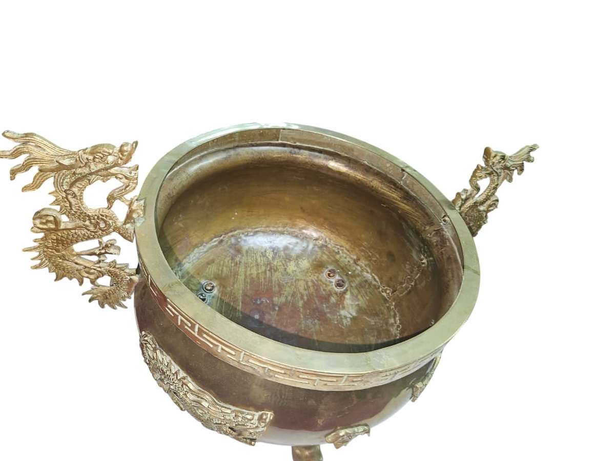 19th century Chinese brass jardinière
