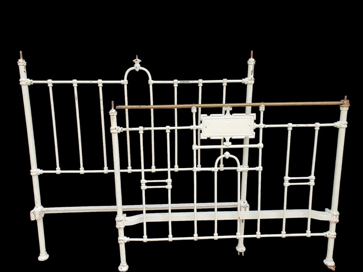 Timeless elegance of Antique Cast Iron Headboard & Foot Board