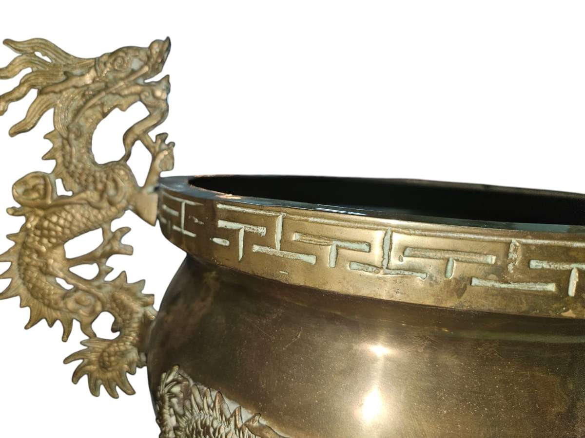 19th century Chinese brass jardinière