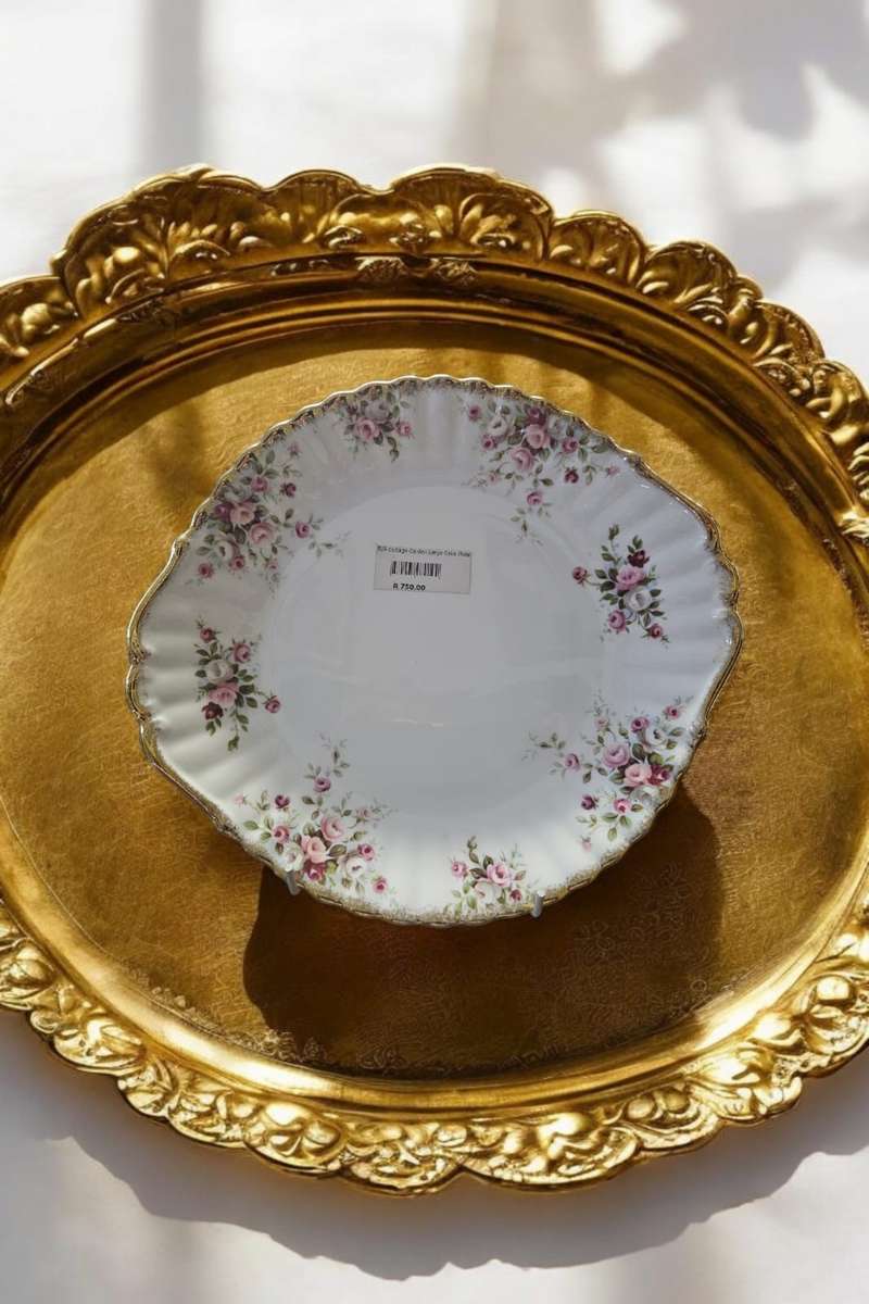Exquisite Royal Albert Cottage Garden Cake Plate, a charming addition to your vintage tableware