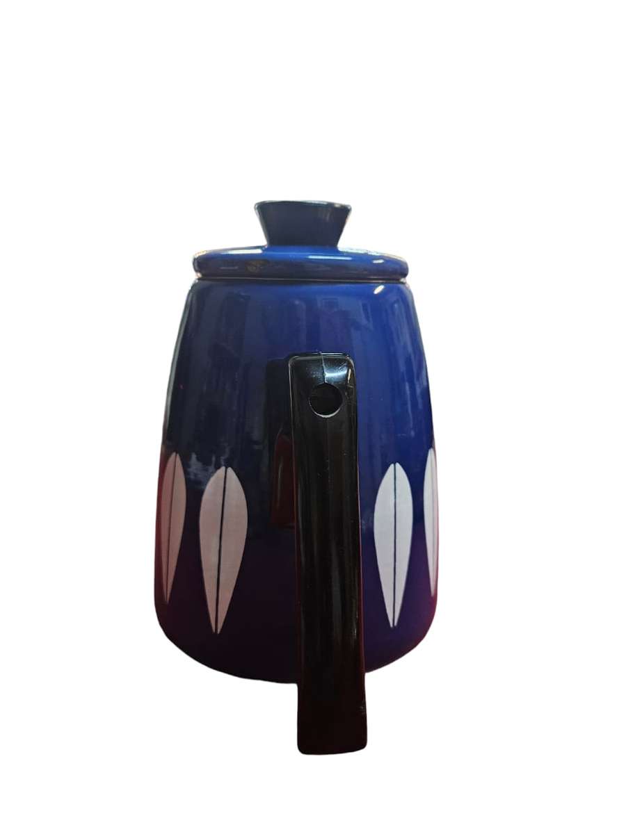 Vintage Mid Century CATHRINEHOLM Norway Blue Enamel Coffee Carafe Pitcher Pot