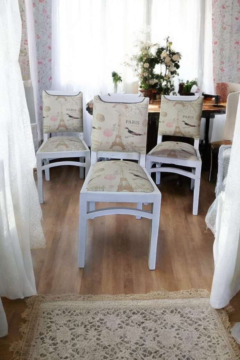 Set of 4 Shabby Chic Dining Room Chairs