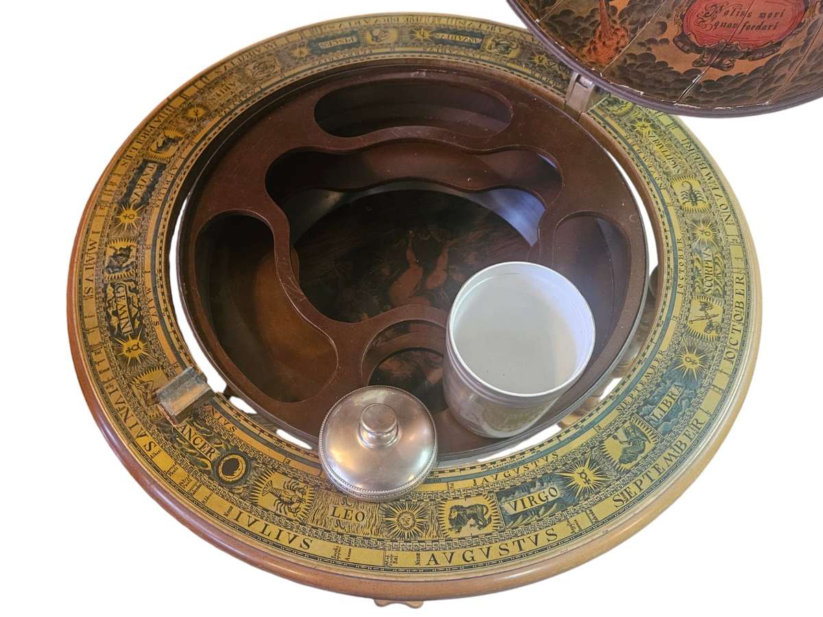 Timeless elegance of the 1960's Italian World Map Globe Bar Drinks Trolley