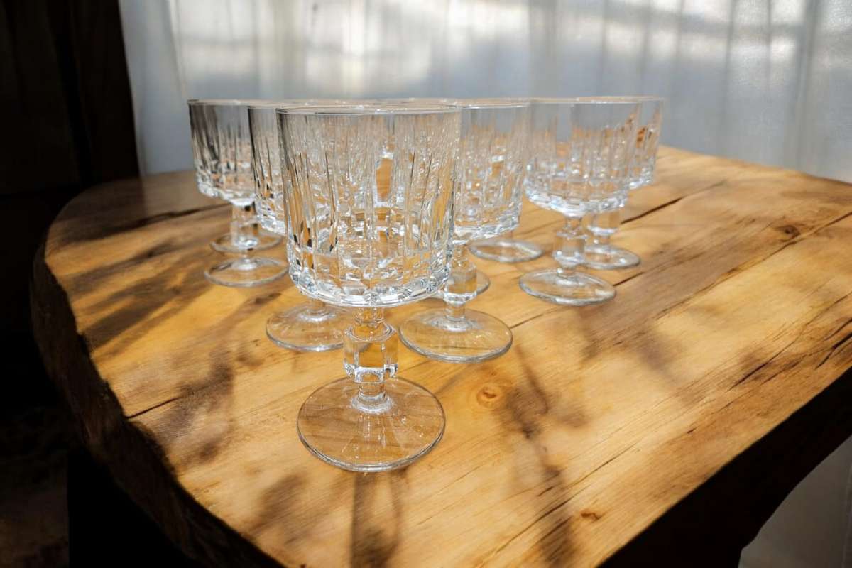 67 PC Retro Mid-Century Crystal Glass Set