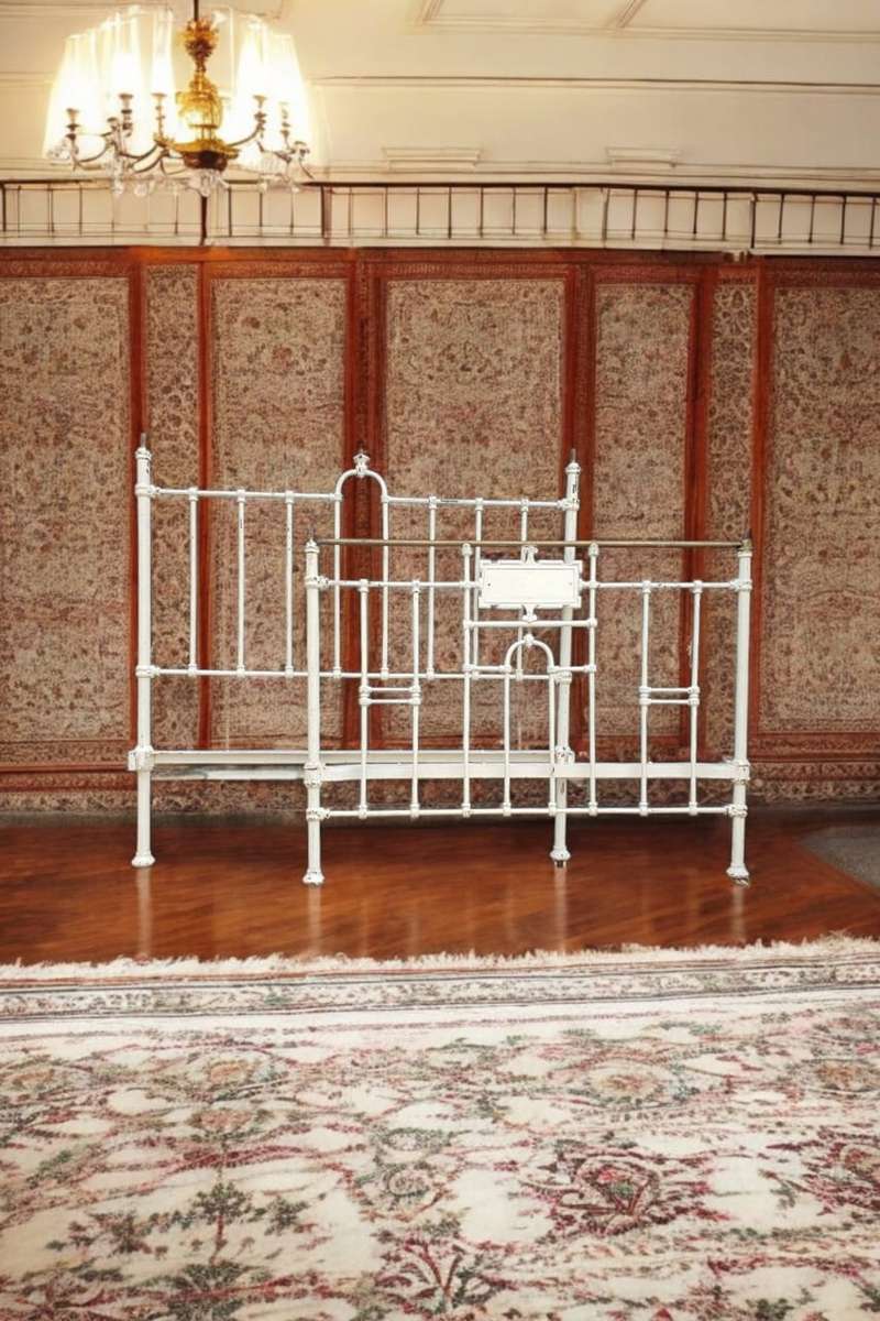 Timeless elegance of Antique Cast Iron Headboard & Foot Board