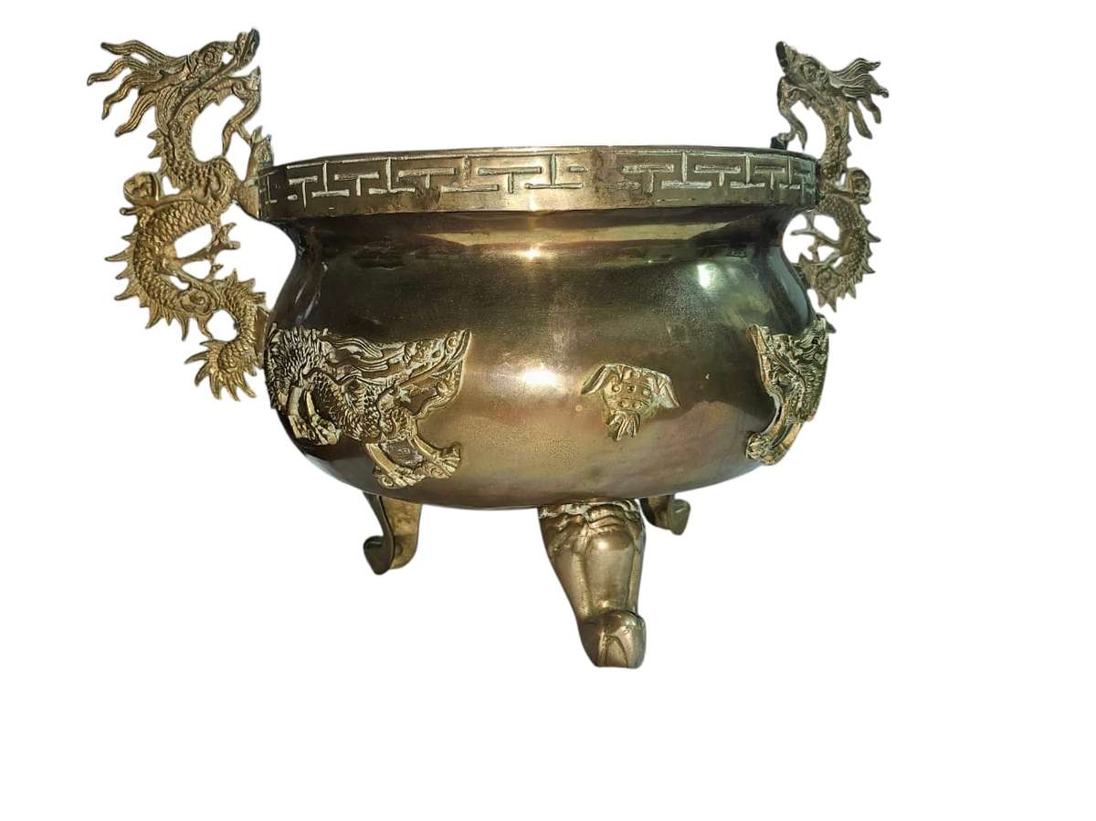 19th century Chinese brass jardinière